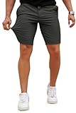 GINGTTO Mens Casual Shorts Comfy Stretch Dark Grey Golf Shorts Men Slim Fit Beach Clothes Hybrid Flex 34