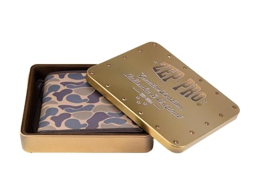 ZEP-PRO Mallard Men's Bifold Old School Camo Leather Wallet – Classic Two-Fold Design with Emblem, Brown/Tan Camo3