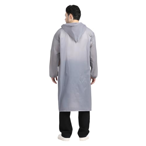 Image of Citizen Eco-Friendly EVA Poncho Raincoat for Men & Women, Lightweight Waterproof Coat with Hood, Adjustable Drawstring, Button Closure & Easy Carry Pouch, Reusable & Durable Outdoor Rainwear