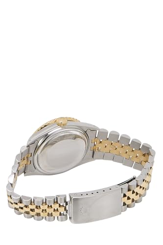 Pre-Loved 18K Gold & Stainless Steel Turn-O-Graph Thunderbird Tapestry Datejust 16253 36mm, Black4