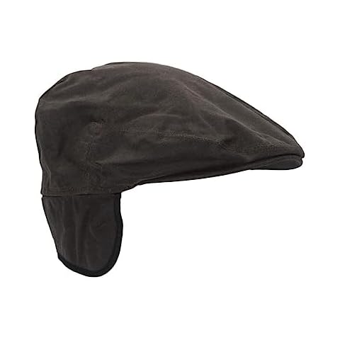 WALKER AND HAWKES Wax Edmond Flat Cap with Ear Flaps Cover