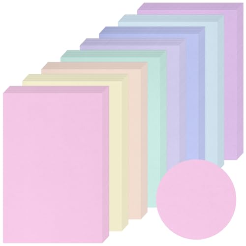 Geyoga 200 Sheets Colored Cardstock Paper Cardstock Starter Kit 4 x 6 Inch 190 GSM Thick Construction Paper Assorted Colors for Craft Scrapbook Party Supplies 8 Colors(Pastel Color)