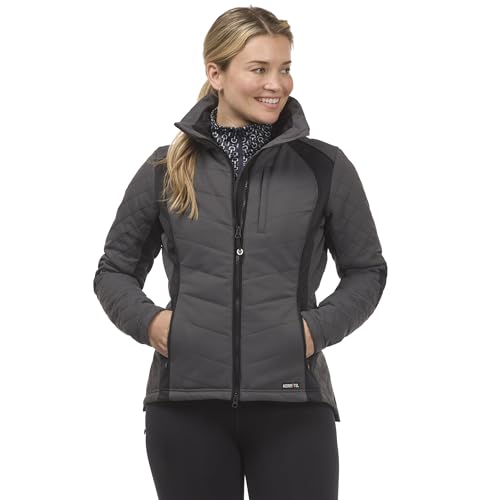 Image of Kerrits Women's Stablemate Quilted Equestrian Jacket - Durable, Stylish, Lightly Insulated Barn Coat with Stretch Panels