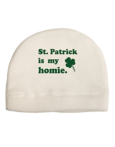 TOOLOUD St Patrick is My Homie Child Fleece Beanie Cap Hat White