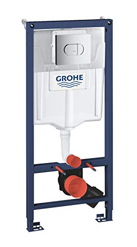 GROHE Bâti Support WC Solido 3 en 1, Hauteur 1,20m, Bâti Support Encastré, Plaque de Commande double boutons, Réservoir 6 à 9 Litres, Double Chasse...