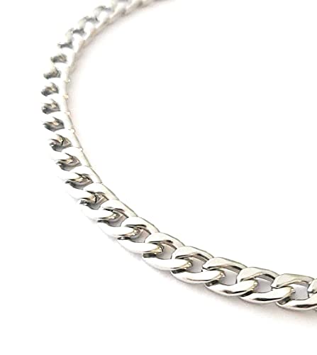 Boot Jewelry Shop Flat Cuban Link 12 Inch Silver Stainless Steel Anklet Xl Chain Ankle Bracelet Gift Boxed 6Mm thumb #1