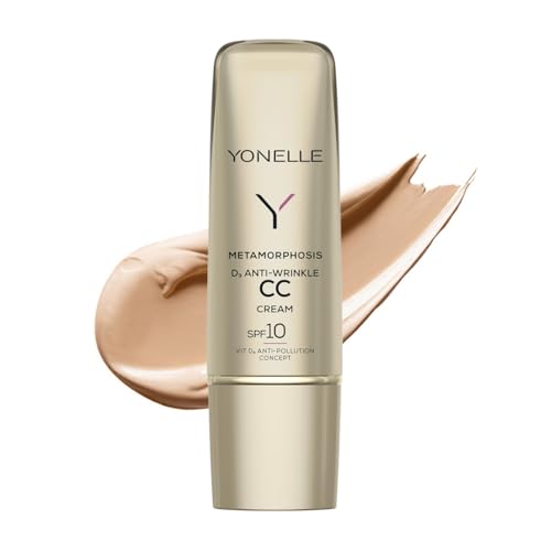 YONELLE CC Cream LSF10 - CC Creme Damen - Tinted Moisturizer 50ml - Anti Aging Gesichtspflege - Tönende Tagescreme - Gesichtscreme Damen - Getönte Tagescreme - 2 Neutral Farbton