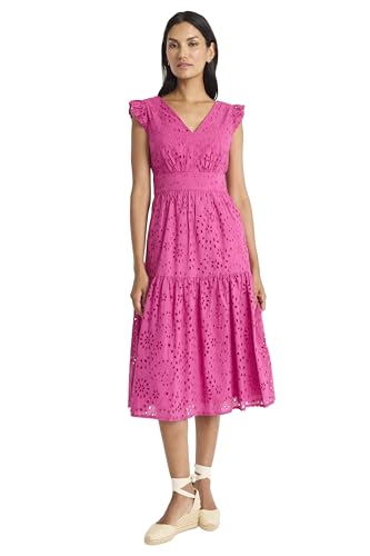 Image of Maggy London Women's Maggy London Women's Dresses Sleeveless V-Neck with Ruffle Shoulder Detail and Tiered Skirt