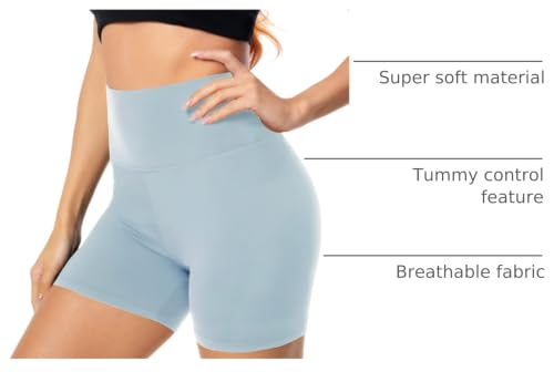 Image of FULLSOFT High Waisted Biker Shorts for Women-5 inch Tummy Control Fitness Athletic Workout Running Yoga Gym Shorts