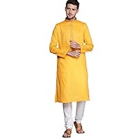 Manyavar Kurta Set for Men, Full Sleeves Mandarin Collar Ethnic Kurta Set for Engagement, Wedding, Party Solid