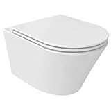 PACO SHORT Hänge-WC, spülrandlos, 36x47,5cm, Weiß