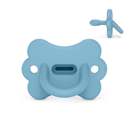 Suavinex, Chupete Todo Silicona, para Bebés 6/18 Meses, con Tetina Fisiológica Sx Pro, Súper Blandito y Flexible, Ideal para Dormir, Respeta el Desarrollo Bucodental, Butterfly, Infinity Blue