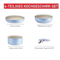 Tefal Ingenio Serenity Kochgeschirr-Set 4-teilig, Mineralia Antihaftversiegelung, platzsparend, stapelbar, für alle Herdarten, spülmaschinengeeignet, Calm Blue, L8274S04 – Ansicht 8