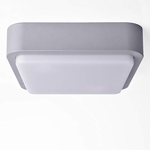 max K O M F O R T Aussenleuchte GRAU Wandleuchte Deckenleuchte Wandlampe Aussenwandleuchte Deckenleuchte 2x E27 Fassung Eckig Decken-Lampen 1419