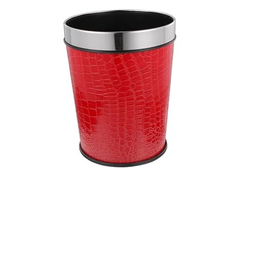 Caneca de basura rectangular sin tapa rojo para baño y cocina miniatura 1