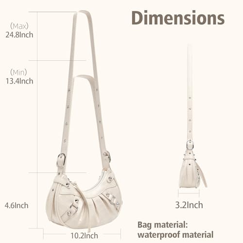 Shoulder Crossbody Bags for Women, Shoulder Purse with Adjustable Shoulder Strap, Punk Studded Underarm Y2k Purse2