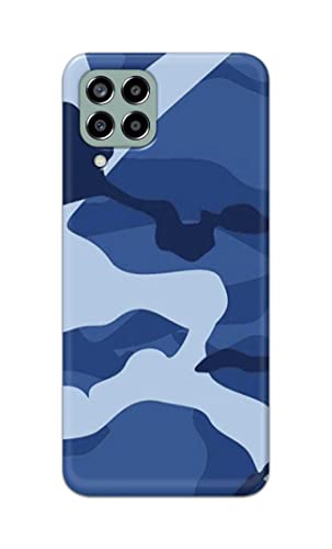 Image of Printed Hard Back Cover Case for Samsung Galaxy M33 5G Back Cover (Army Blue Pattern) -702