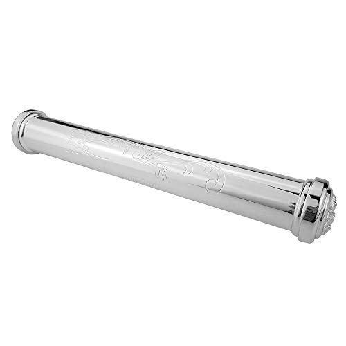 FGF Bébé Certificat de Naissance Porte-Tube de Stockage - Winnie L'ourson Image - Métal Plaqué Argent - Cadeau de Baptême 23CM (RKS-PCH004a Avec Ruban de Soie) Cover