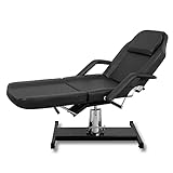 LOVPEAR Adjustable Hydraulic Lash Facial Bed Massage Table for Professional Salon Spa Equipment(Black)
