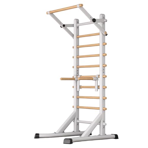 HJJ パワータワーディップステーション プルアップバー 耐荷重200kg 高さ調節 厚みスチールベース 家庭・ジム・ダンススタジオ 筋トレ 脚ストレッチ (ホワイト,選択肢C)（Amazon）