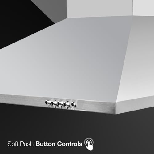 Image of KAFF 60 CM Cassette Filter Pyramid Kitchen Chimney Wall Mounted with Soft Push Button (BASE LX 60 BLK, Silver), Free 1 Year Extended warranty