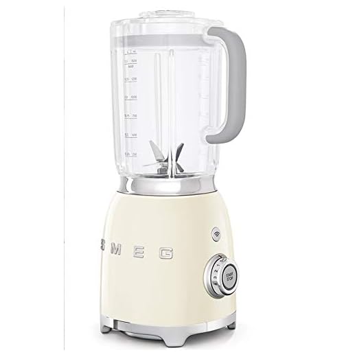 Smeg BLF01CREU - Batidora de vaso 16,3 x 19,7 x 39,7 cm, 1,5 litros (Vidrio, Acero inoxidable, Corriente alterna)