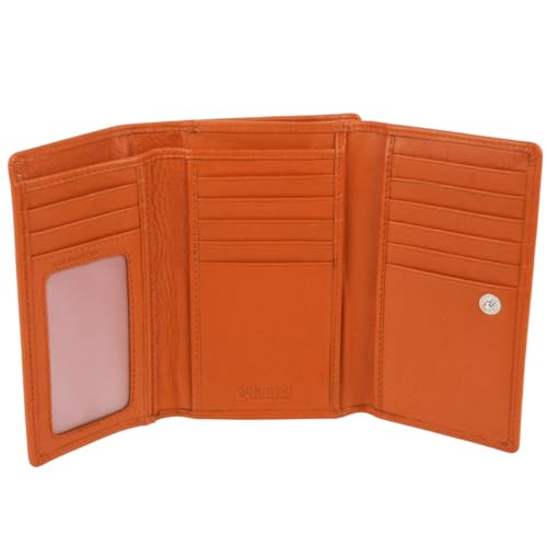 Golunski Leather Ladies Purse/Wallet RFID Protected, Orange, One Size, Contemporary