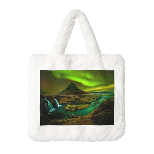 Sac fourre-tout en fourrure synthétique blanche sac bandoulière peluche femme