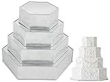 4 Tier Hexagon Baking Pan Set Multilayer Birthday/Wedding Anniversary Cake Tins/Cake Pans/Cake Molds 6'.8'.10'.12' - All 3' Deep
