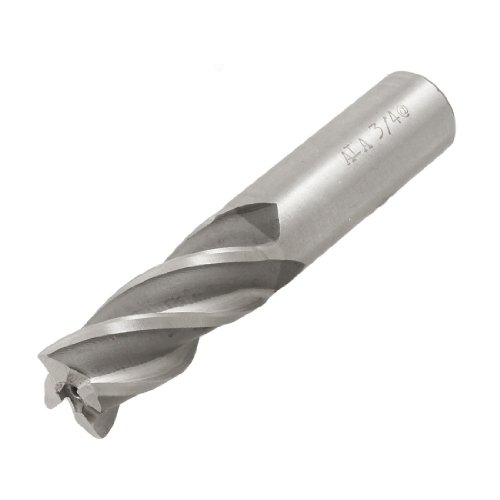 uxcell 3/4 inches x 3/4 inches Spiral 4 Flute Straight Shank HSS End Mill Milling Cutter