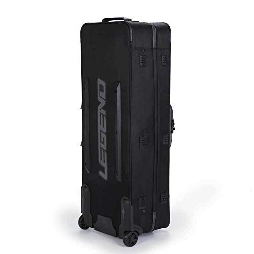 Legend Atom Recurve Bow Case For Archery - Holds 2 Bows, Rolling Wheels, Thick Padding - Airline Approved - Accessories Storage Pockets, Arrow Tube Included (Black) #TOP5