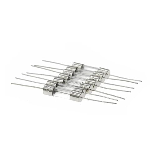 Fusible de vidrio 5x20mm 5A 250V de tubo axial rápido con plomo para placas impresas 10uds