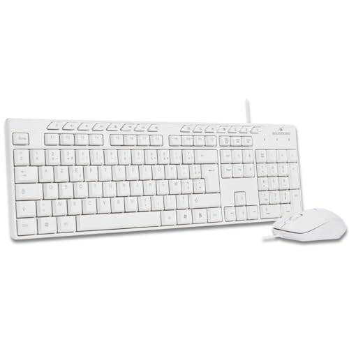 Bluestork – Pack Media Office - Pack Clavier Souris Filaire USB – AZERTY Ergonomique et Souris...