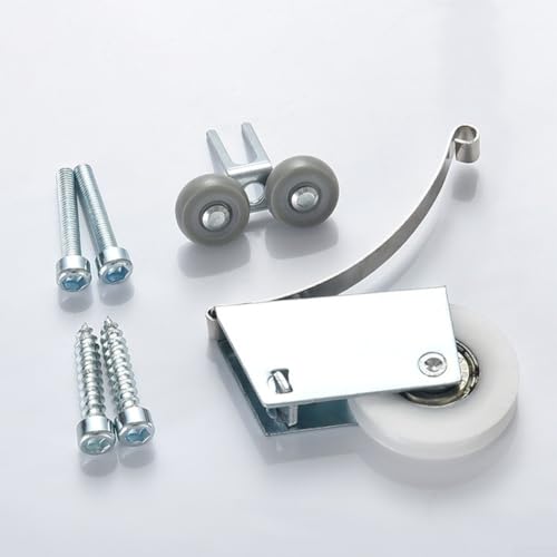 Lot de 5 poulies de porte coulissante, adaptées pour portes coulissantes de garde-robe, silencieuses et silencieuses, roulement 608