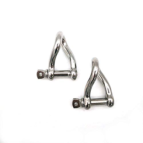 Marine Grade AISI 316 Stainless Steel Screw Pin Mini Twist Shackle 5/32"(4mm)-2pcs
