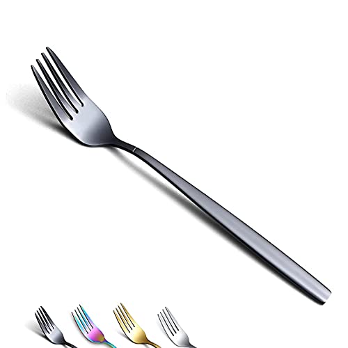 Berglander-6 pezzi Nero Forchette da tavola, posate, forchette e cucchiai, cucchiai e forchette in acciaio inossidabile placcato in titanio lucido