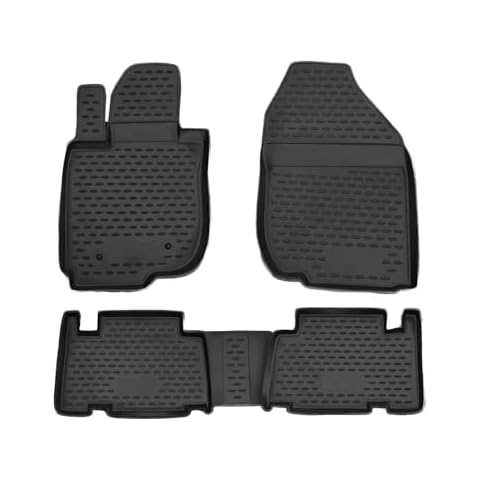OMAC Floor Mats for Toyota RAV4 2006-2012 Car Mats All Weather 3D Custom Fit Rubber Mat Waterproof Odorless TPE Floor Liners Laser Measured Non-Slip (Black) Cover