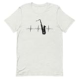 Teegarb Letter Blanket T-Shirt für Saxophon-Enthusiasten für Herren mit lustigen Western-Gitarristen, Esche, S