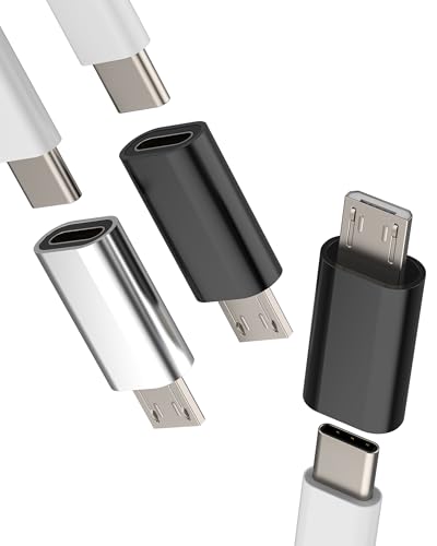 Adaptador USB C Hembra a Micro USB Macho (3 Pack) Tipo C Cargador Datos Cable Conector Android Enchufe Conversor Type C Puerto Tablet Accesorios Compatible Con Samsung Galaxy S6 S7 Edge+ Active Note 4