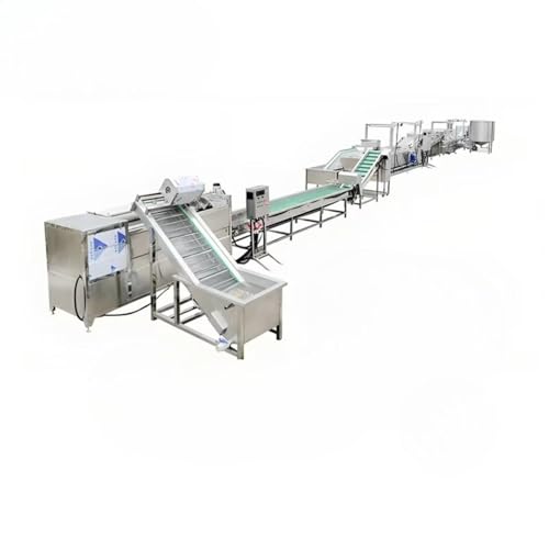 High-Volume French Fries Making Equipment, Continuous Potato Cutting and Frying Conveyor Line for Industrial Frozen Potato Strip Production