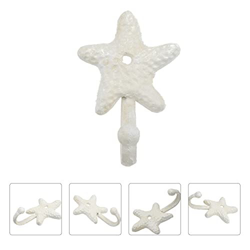 TOPBATHY 3pcs Decorative Hooks for Hanging, Cast Iron Star Fish Beach Themed Wall Hooks, Retro Coastal Wall Hanger Towel Holder for Bathrooms Kitchen Bedroom Hotel Pool Coats - Image 8