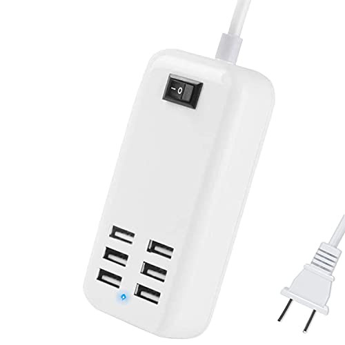 6 Ports USB Charger Hub Desktop US Plug AC Power Wall Travel Charging Adapter Slots Charging Station