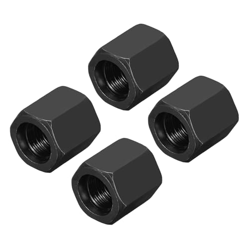 MECCANIXITY M16x1.5mm Hex Coupling Nuts 25mm/1" Fine Thread Black 4Pcs