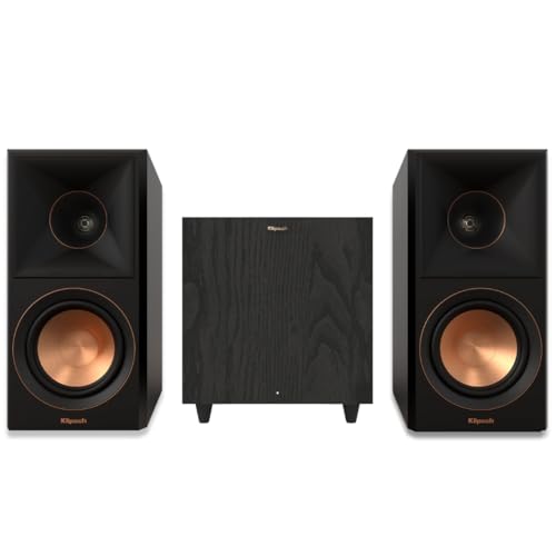 Klipsch Bundle: RP-600M II Ebony Bookshelf Speakers with R-80SWi Wireless