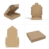 AKAR Brown Mini C7/A7 Large Letter Size Box, 101x101x20mm - Sturdy Corrugated Cardboard Postal for Shipping, Mailing, and Packing - Compact C7 PIP for Small Items (10)