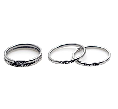 My Hero Creations 2Mm *Shiny Finish* Stackable Stainless Steel Personalized Custom Stacking Name Ring cover