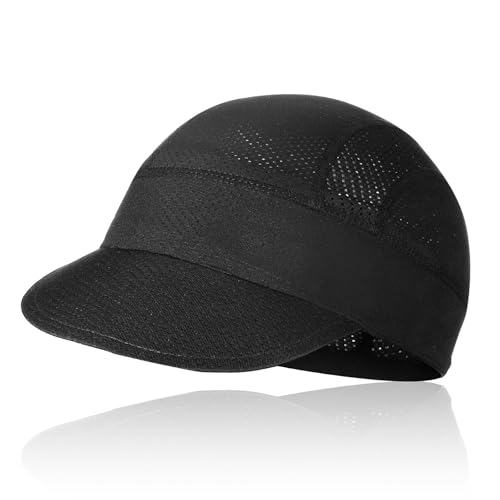 Breathable Cycling Hat Lightweight Skull Cap Helmet Liner with Visor Quick Dry Sweat Wicking Sports Cap for Road Mountain Biking Running Golf Tennis Outdoor Activities Sun Protector for Men Women