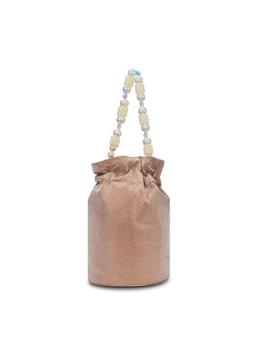 Image of Lavie Signature Women's Bisbee Pearl Handle Potli Bags | Pouches for Festive Party | Batwa Bag Bridal Purse | Gift For Women