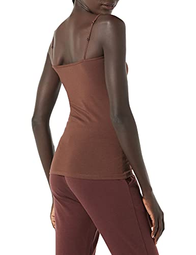 Amazon Essentials Women's Slim-Fit Camisole, Pack of 4, Brown, Medium