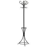 GrayBunny GB-6808 Metal Coat Rack, Hat Stand, Umbrella Holder, Hall Tree, Black, for Home or Office